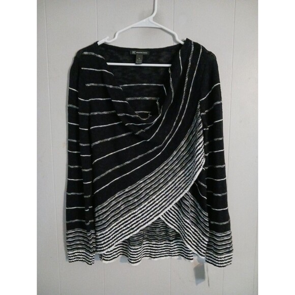 INC International Concepts Black and White Striped Sweater - Picture 1 of 6